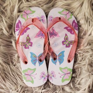 NWT Butterfly Flip Flops